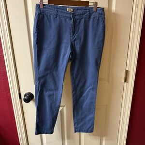 Woolrich Women's Blue Chino Cotton Straight Leg Pants Size 6 Navy